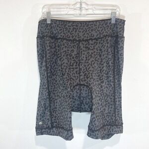 ZOIC Women's Barely There Liner Black Cheetah‎ Cycling Shorts Tights Bottoms 2x